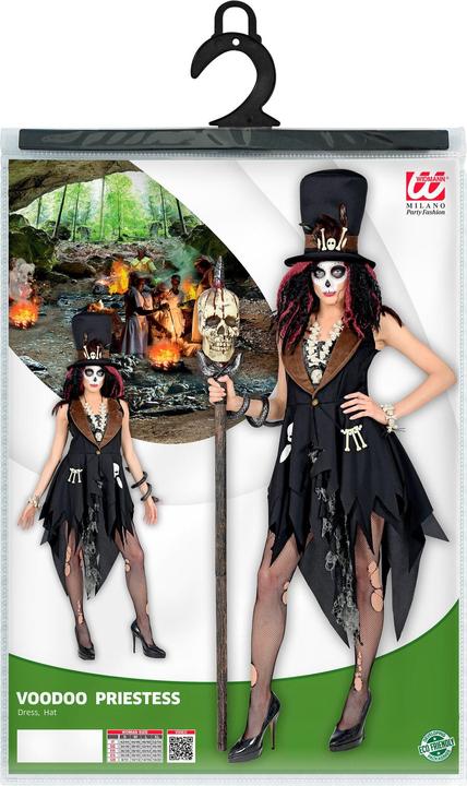 Image du produit Widmann Costume de prêtre vaudou femme robe et chapeau (XS)