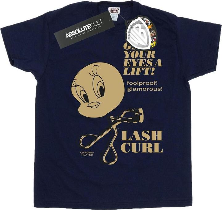 Actual product image Looney Tunes Womens/Ladies Tweety Pie Lash Curl Cotton Boyfriend T-Shirt (S)