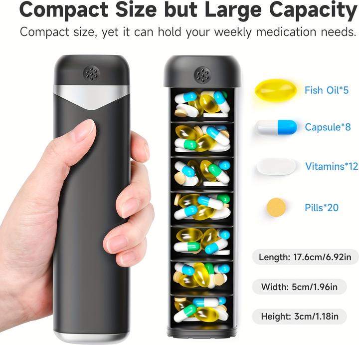 Actual product image PhoneLook Woche Pillendose tragbar 7 Tage kompakte Medikamenten-Dispenser
