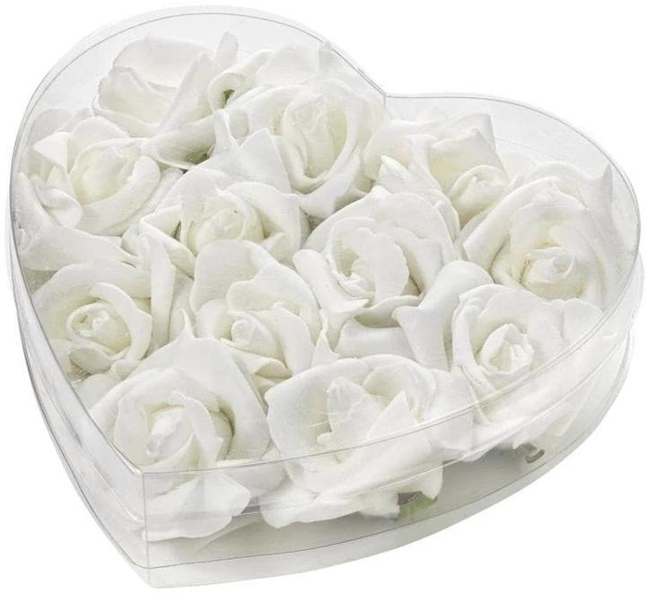 Hobby Fun Décoration à saupoudrer Roses 12 pièces, blanc
