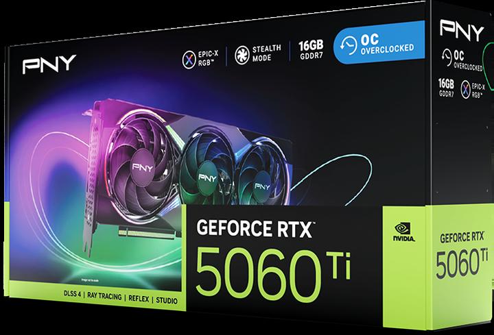 Actual product image PNY GeForce RTX 5060 Ti Epic-X RGB Overclocked Triple Fan (16 GB)