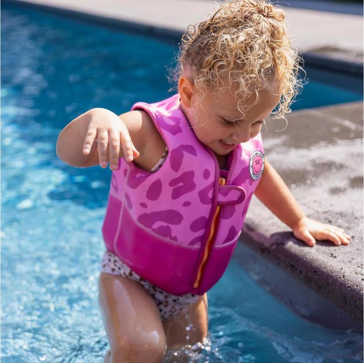 Actual product image Swim Essentials Lifejacket 4-6 years Leopard Pink (One size, 18-30 kg)