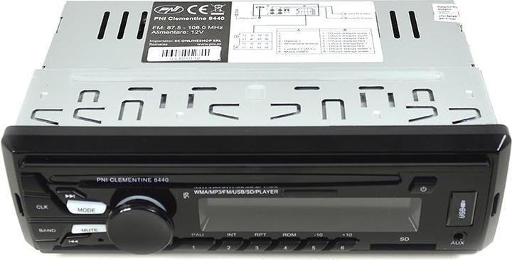 Image du produit PNI Radio lecteur MP3 de voiture Clementine 8440, 4x45 W, 12 V, 1 DIN, avec SD, USB, AUX, RCA