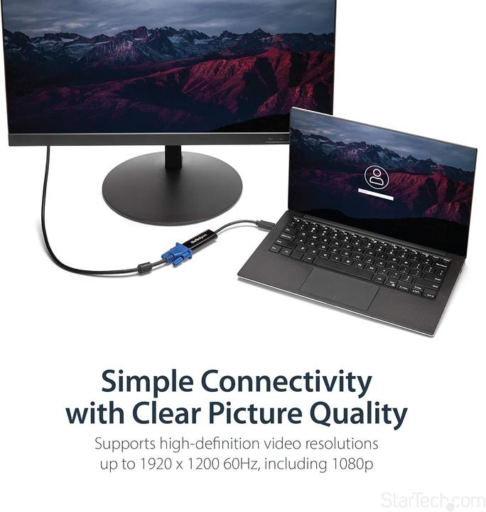 Produktbild StarTech Slim USB 3.0 VGA Video Adapter (USB-B, USB-A, 1 Ports)