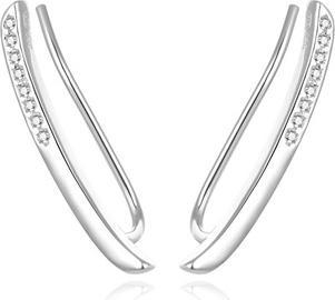 Image du produit Beneto Longue boucle d'oreille en argent avec zircons AGUV1851 (L)