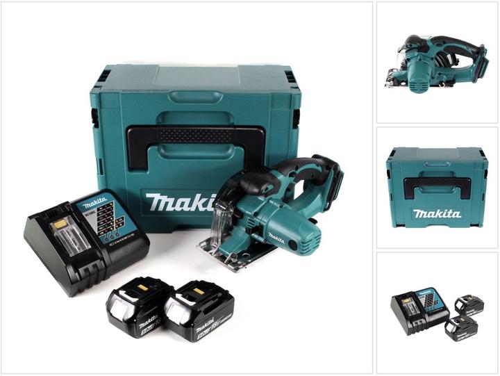 Produktbild Makita DCS 552 RTJ 18 V Akku Metall Handkreissäge 136 mm im Makpac + 2x 5,0 Ah Akku und Lader + Säge