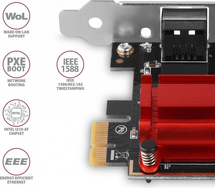 Actual product image Axagon PCEE-GIX network card Internal Ethernet (Mini PCI Express)