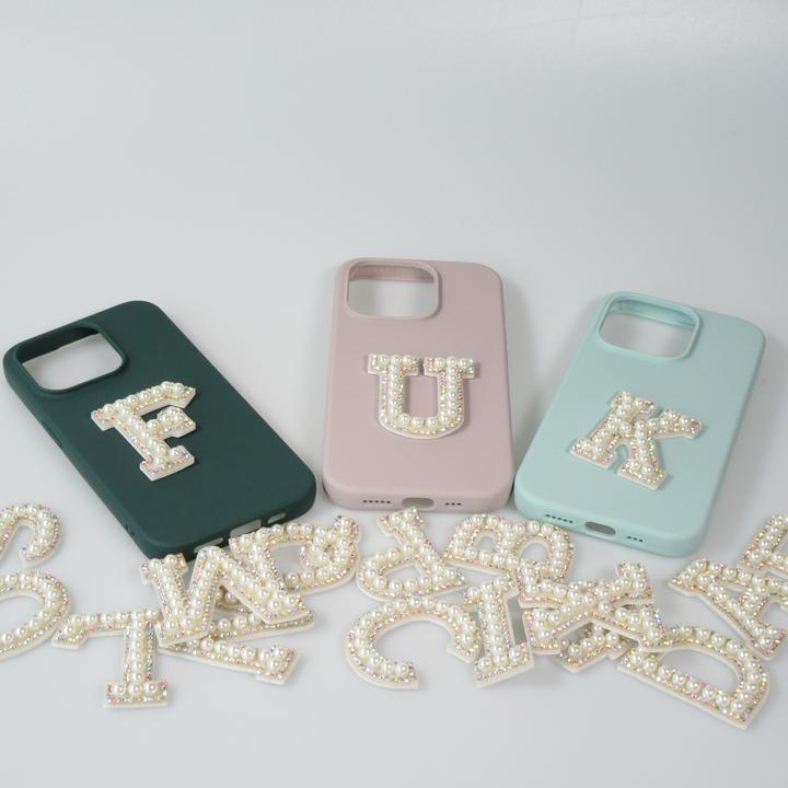Actual product image PhoneLook Stickers for mobile/tablet/computer 3D Pearls white letter U