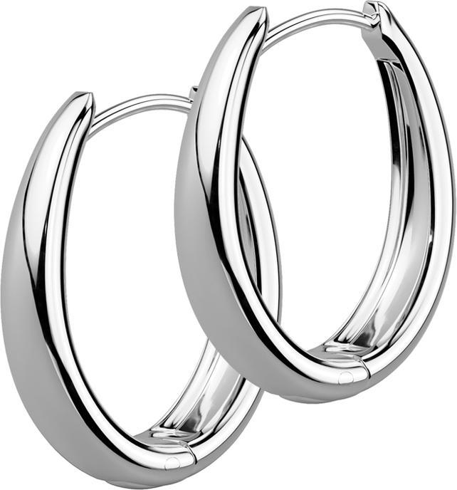 Produktbild Star Piercing Ohrring zum Klappen silber Oval breit (ohne Messing, Chirurgenstahl 316L)