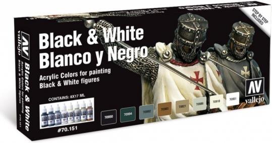 Actual product image Vallejo Model Air Black White Set (Beige, Black, White, Ivory, Grey, Brown, 17 ml)