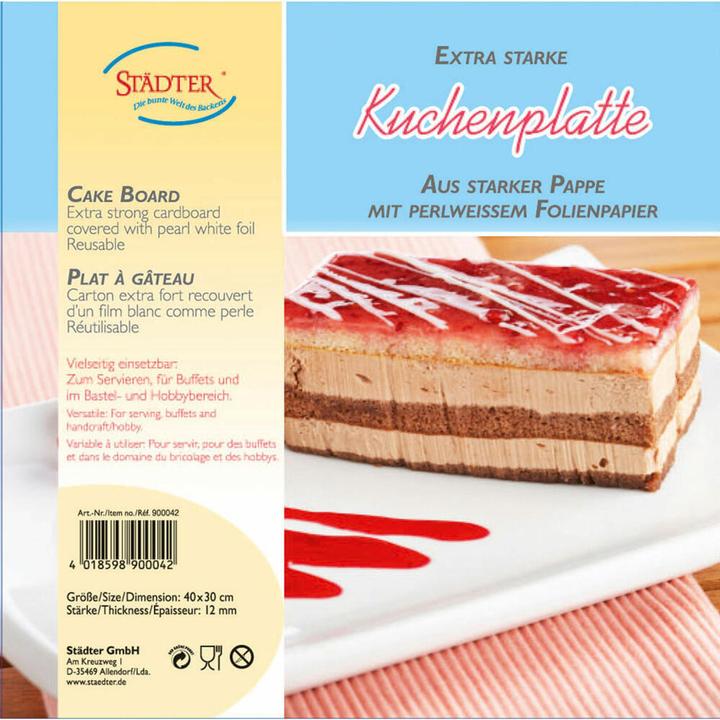 Immagine prodotto Städter Piatto da torta rettangolare extra spesso 30 cm x 40 cm