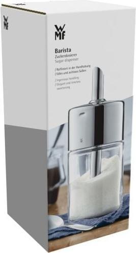Produktbild WMF Zuckerstreuer Gewürzstreuer 240g für Zucker Kakao Barista Glas Edelstahl (0.25 l)