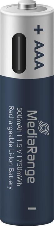 Immagine prodotto MediaRange Ricaricabile USB-C (4 pz., AAA, 500 mAh)