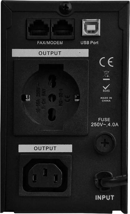 Actual product image Mediacom M-UPS851D Uninterruptible power supply (UPS) Line-interactive 0.8 kVA 480 W 2 socket(s) AC (800 VA, 480 W, Line-interactive UPS)