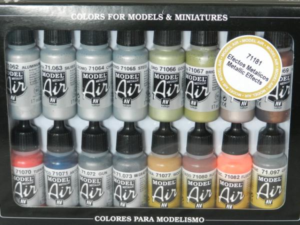 Produktbild Vallejo Farben für Modellbau (Gold, Silver, Red, Grey, Blue, 17 ml)