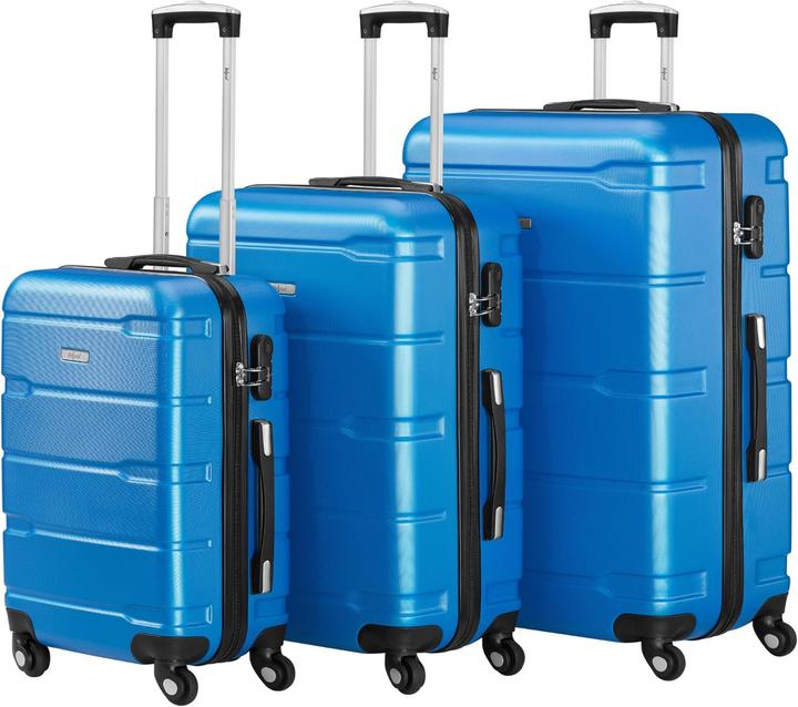 Zelsius 3-teiliges Hartschalenkoffer-Set mit Zahlenschloss (90 l, Handgepäck (bis 50l))