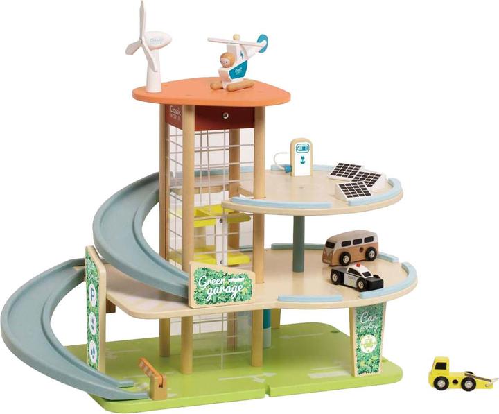 Produktbild Classic World Nachhaltige Holzgarage mit Zubehör, 19-tlg.