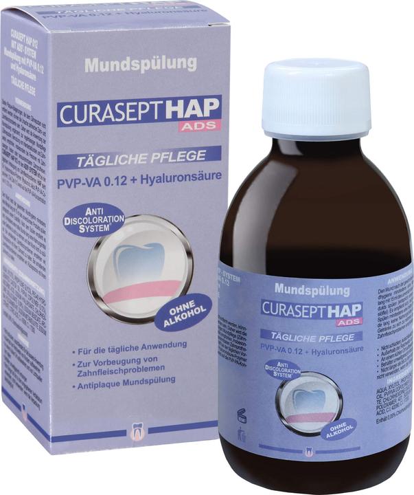 Actual product image Curasept HAP012 PVP-VA 0.12 + Hyaluron Mouthwash, 200 ml FLA (200 ml, Mouthwash)