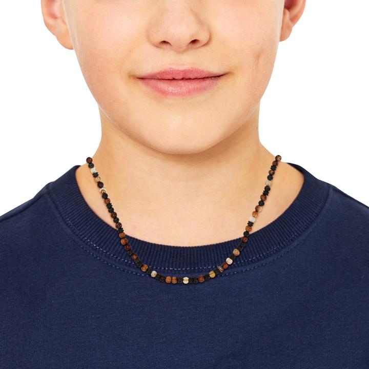 Produktbild S.Oliver Halsschmuck für Jungs, Edelstahl, Steel Beads, Achat (Edelstahl, 3 cm)