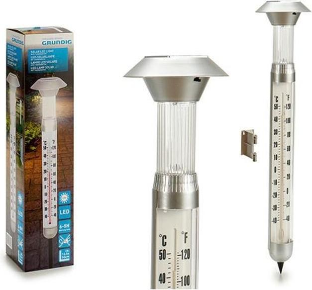 Actual product image Grundig LED Solar Light Outdoor Thermometer Earth Spike