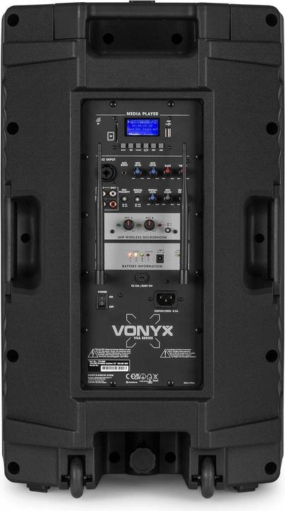 Image du produit speaker met Bluetooth - Vonyx VSA700-BP - met draadloze microfoon en headset microfoon - 1000W (Actif, 1x 500 W)
