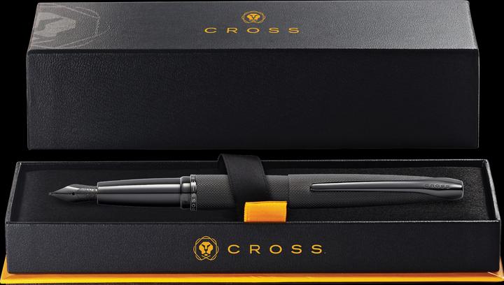 Image du produit Cross Stylo Plume ATX F Noir Brossé (Noir brossé avec motif diamant fraisé, 1 x)