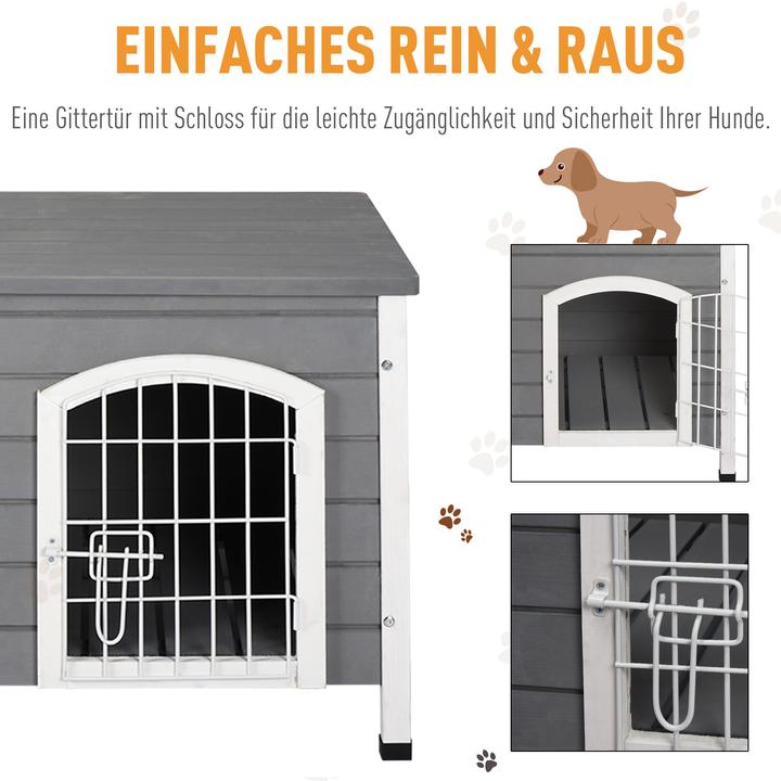 Produktbild PawHut Hundehütte mit Tür (Hundezwinger)