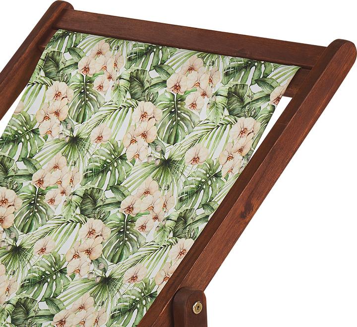 Produktbild Beliani Stoffbezug 2er Set für Gartenliegen ANZIO / AVELLINO Blumenmotiv rosa