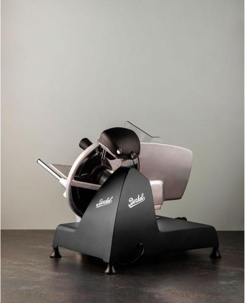 Actual product image Berkel Red Line 250 matt black slicer with 250 mm steel blade