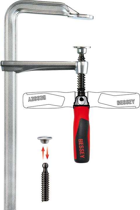 Image du produit Bessey Serre-joint à vis tout acier avec poignée rabattable GZ50-12KG 500/120 (500 mm)
