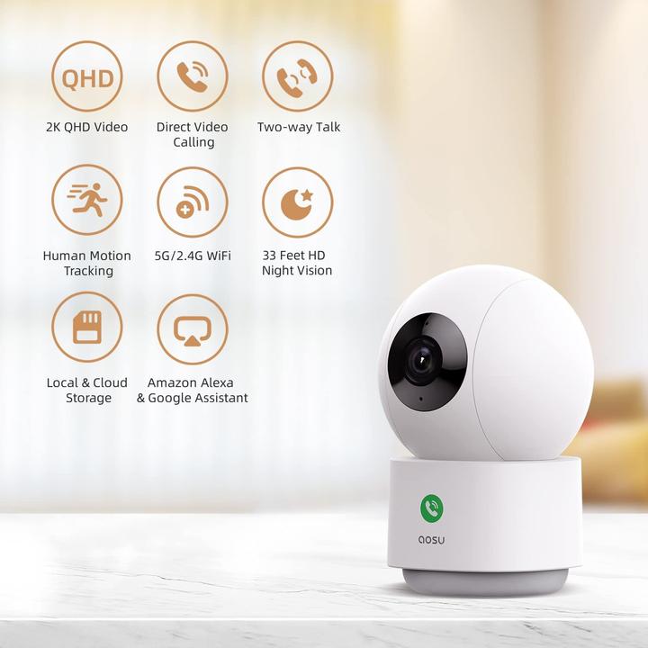 Image du produit Aosu Caméra de surveillance 2K Intérieur (1920 x 1080 Pixels)