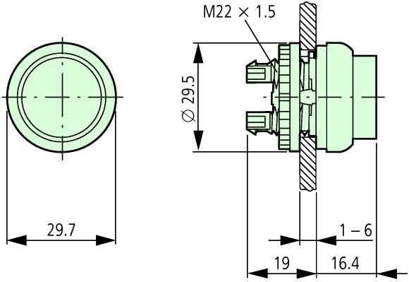 Produktbild Eaton Roter Knopf mit Hervorhebung M22S-DLH-R (216968)