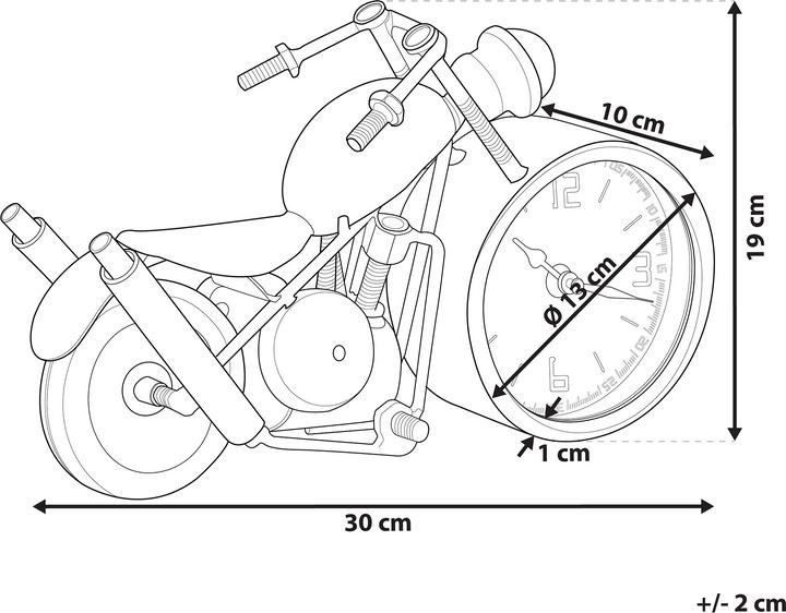 Produktbild Beliani Tischuhr schwarz / silber Motorradform 19 cm BERNO