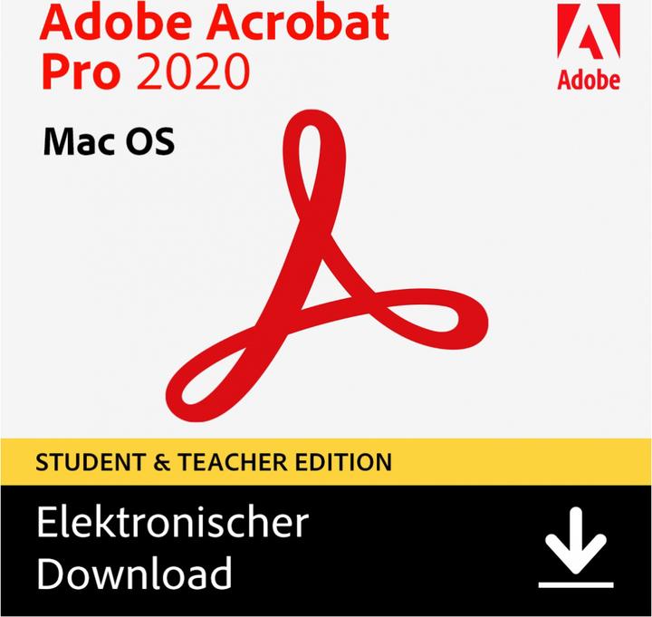 Adobe Acrobat Pro 2020 Studenten- und Lehrer Edition (1 User, 1 Geräte/User, unbegrenzt)