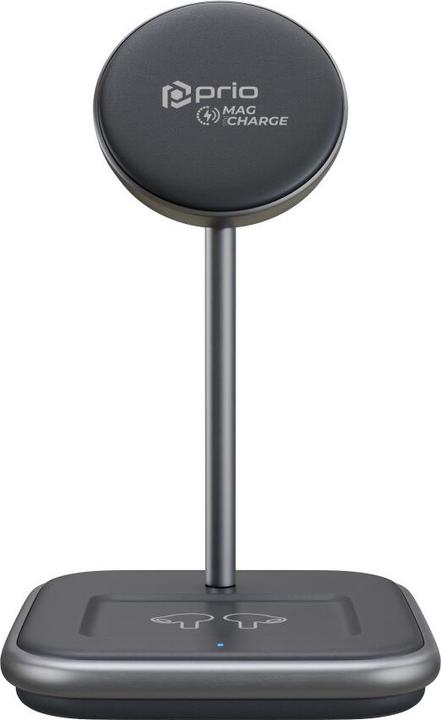 Image du produit prio Chargeur sans fil 15W 2 en 1 MAG (USB C) noir (15 W)