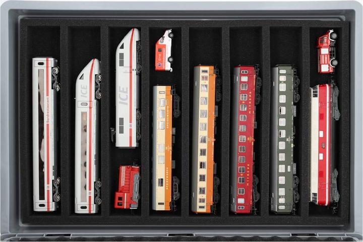 Produktbild Feldherr EB22SET - Eurobehälter für Modelleisenbahnen, Loks und Fahrzeuge - 8 Stege für Spur H0 - l (Kunststoff)