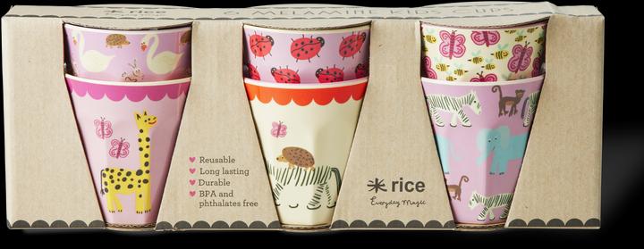 Immagine prodotto Rice - Melamine Cups with Wildlife Prints - Pink - Small
