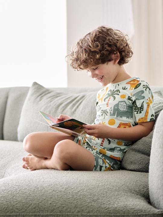 Produktbild Vertbaudet 2er-Pack Jungen Sommer-Schlafanzüge, Savannentiere mit Recycling-Baumwolle (152)