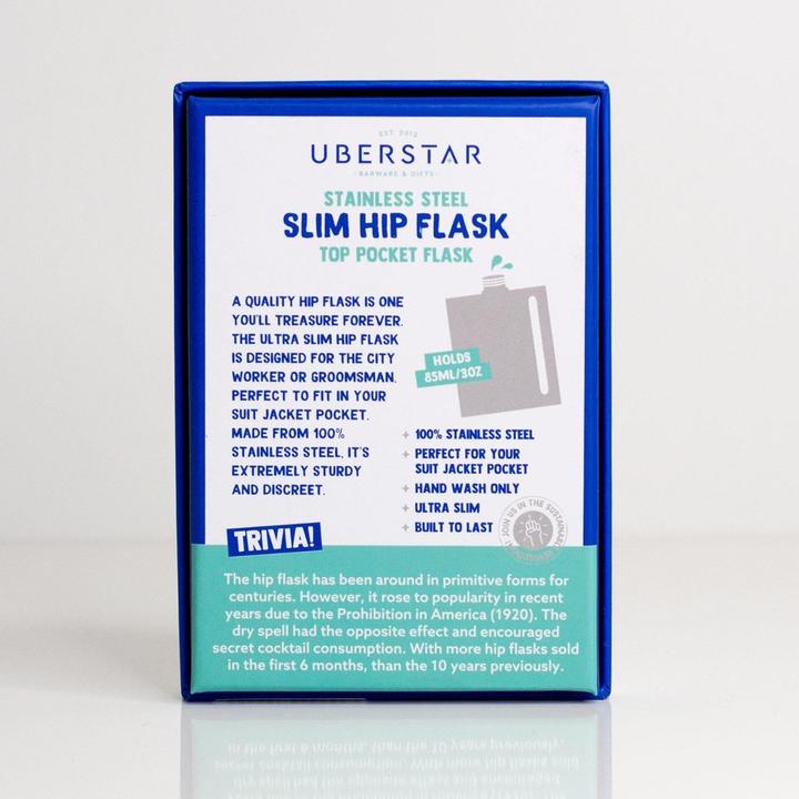 Nutritional values and ingredients Uberstar Hip flask Slim 90 ml (90 ml)