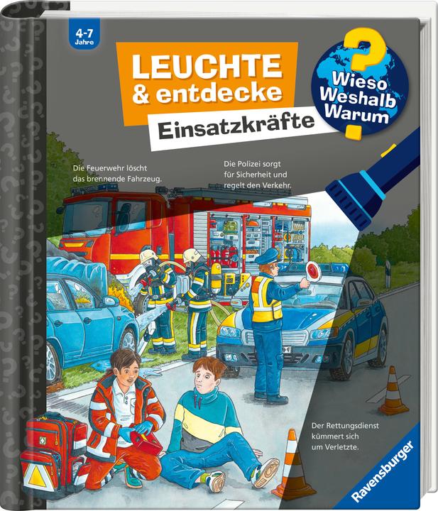 Actual product image Ravensburger Wieso? Weshalb? Warum? Leuchte und entdecke: Einsatzkräfte (Taschenlampen-Buch mit Folien und Klap (German, Sebastian Coenen, Carola of Boiler, 2025)