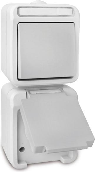 Immagine prodotto Peranova 102441 Gamma di interruttori antiumidità Combinazione interruttore/presa Pe