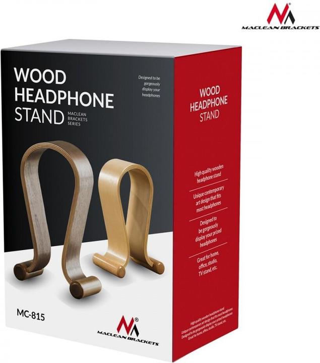 Actual product image Maclean Support Casque en bois (Marron)