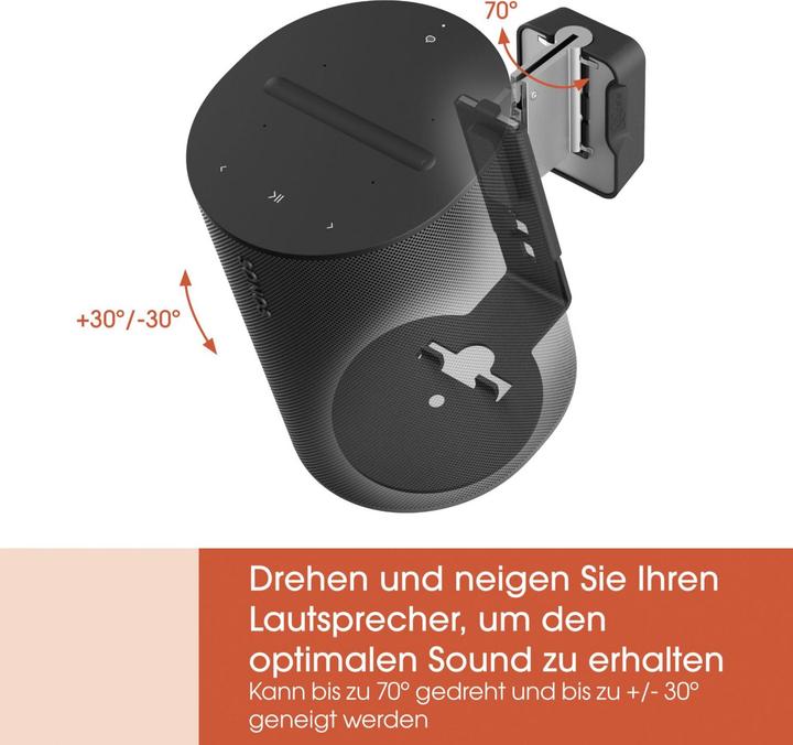 Immagine prodotto Vogels SWM 4111 Cuscinetto per altoparlanti Sonos per Era 100 (nero) (1 pz., Installazione a parete, Inclinabile, Rotante)