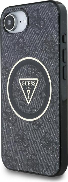 Immagine prodotto Guess Case IML Metal Glitter 4G Circle Triangle MagSafe for iPhone 16e black (Apple iPhone 16e)