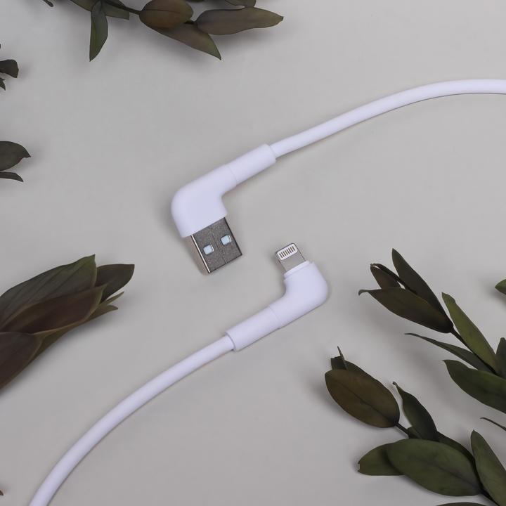 Produktbild Maxlife MXUC-09 Winkelkabel USB - Lightning 1,0 m 2,4A weiss (1 m, USB 3.2 Gen 1)