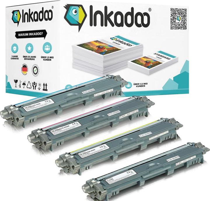 Inkadoo Kompatibel Toner für Brother TN-242 TN-246 (M, C, Y, BK)