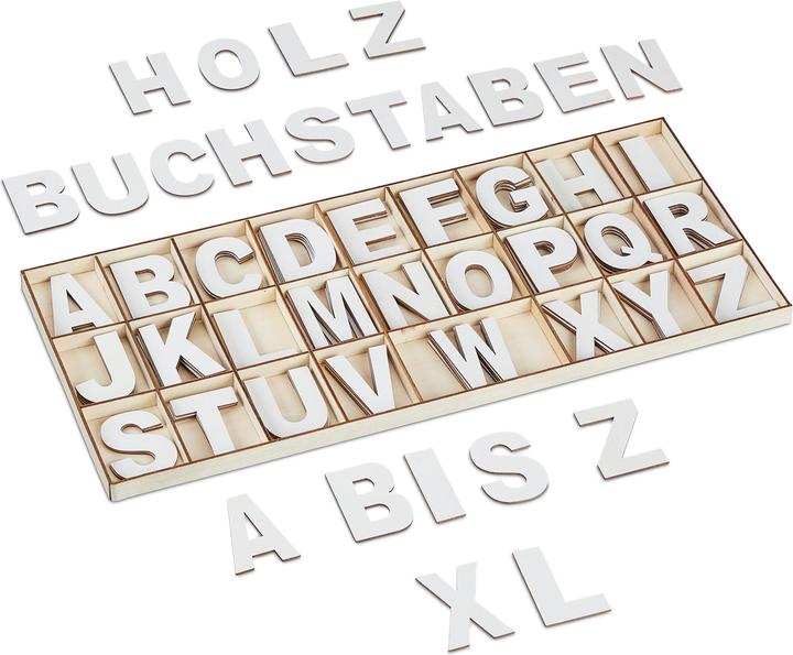 Relaxdays 104-piece wooden letter set
