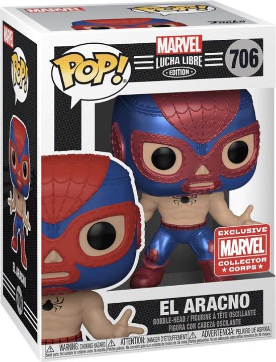 Actual product image Funko POP! Marvel Luchadores Spiderman El Aracno Métallique Exclusive