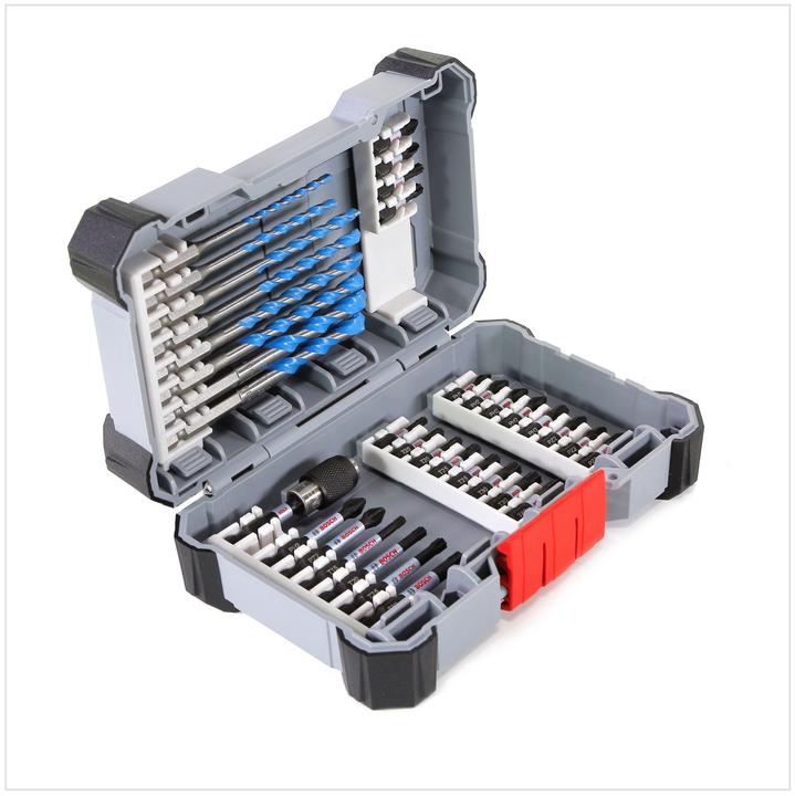 Immagine prodotto Bosch Professional Zubehör Set di punte da trapano multistrato e cacciavite a percussione Pick and Click (Croce Phillips PH M2, Presa esagonale TX M20, Esagono incassato TX M25, Croce Phillips PH M1, Esagono cavo TX M15, Croce Pozidriv PZ M3, Presa esagonale TX M30, Croce Phillips PH M3, Croce Pozidriv PZ M2, Esagono incassato TX M40)