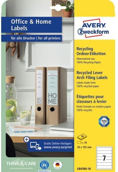 Produktbild Avery Recycling Ordner-Etiketten, Home Office, Kleinpackung